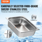 SucceBuy 8 Pack Hotel Pans 1/2 Size Anti-Jam with Lid 0.8mm Thick  4-In Deep Catering Storage Food Pan for Industrial&Scientific