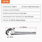 Amocart Pipe Wrench Aluminum Straight Pipe Wrench Adjustable Plumbing Wrench High Strength Jaw & Ergonomic Handle Automotive