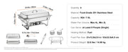 Load image into Gallery viewer, Amocart 8QT Rectangle Chafing Dish 2/4/6 Packs w/ Full Size Pans Buffet Catering Warmer Server Folding Stand Fuel Holder Tray
