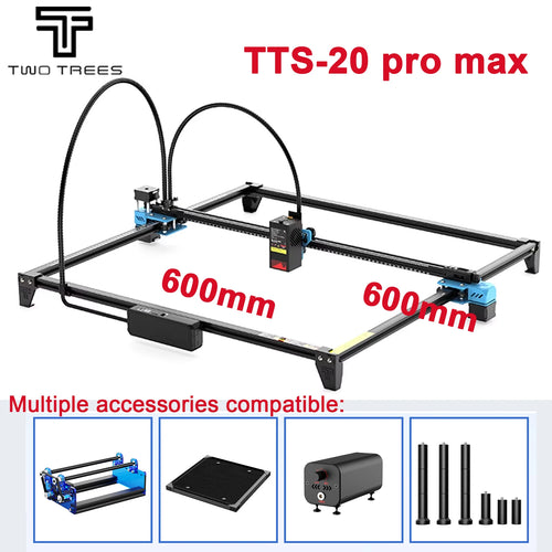 Twotrees TTS-20 Max Graveur laser métal 20W Machine de gravure laser 600x600mm Machine de découpe laser pour la découpe de MDF acrylique graveur laser CNC