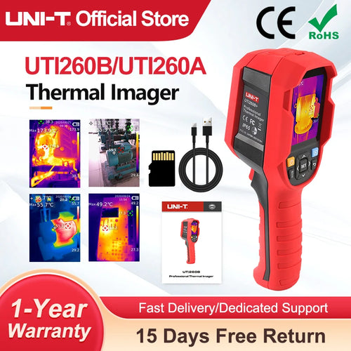 Caméra d'imagerie thermique UNI-T UTI260B UTI260A 256X192 Pixels Imageur thermique UTI260B+ Test de circuit imprimé et de tube de chauffage au sol