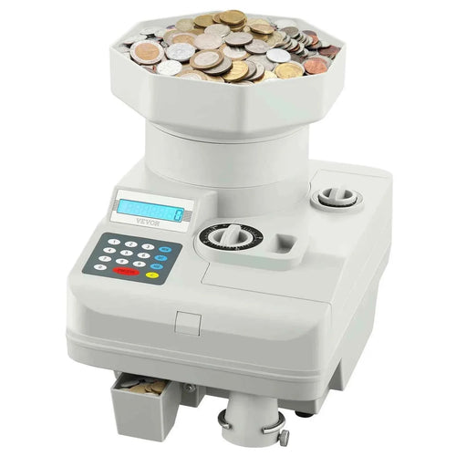 Amocart Professional Coin Sorter Wrapper with LED Display Automatic All-Coin Sorting Device
