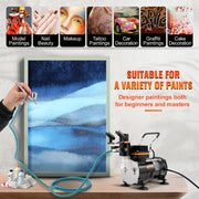 Load image into Gallery viewer, SucceBuy Professional Dual-Action Airbrush Kit 120W Electric Spray Gun Air Brush Painting Art Nail Tattoo Makeup Model Sprayer
