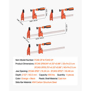 Load image into Gallery viewer, SucceBuy Bar Clamps 2Pcs 50" Parallel Clamp Set F Clamp w/ 1100lbs Load Limit  High-strength Plastic and Carbon Steel Wood clamp
