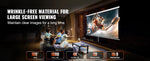 Amocart Manual Pull Down Projector Screen 100 inch 16:9 4K 1080 HD Retractable Projector Screen for Family Home Office Theater