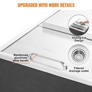 Load image into Gallery viewer, Amocart Drop in Ice Chest Stainless Steel Ice Cooler Commercial Ice Bin with Sliding Cover Outdoor Kitchen Ice Bar
