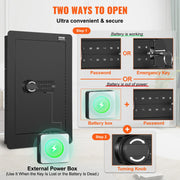 Load image into Gallery viewer, SucceBuy Tall Wall Safe 3/4-Tier Hidden Wall Safe w/ Keypad Q235 Cold-Rolled Steel In Wall Safe for Money Jewelry Passport Home
