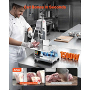 Load image into Gallery viewer, Amocart Commercial Electric Meat Bandsaw Bone Sawing Machine 7 Extra Replacement Blades for Cutting Bone Frozen Meat Pork Beef
