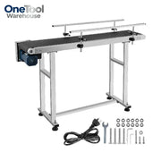 Load image into Gallery viewer, VEVOR 150 CM PVC Conveyor Belt Machine 59''x 7.8'' With Stainless Steel Adjustable Guardrail for Automatic Electrical Industrial
