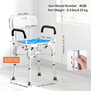 Load image into Gallery viewer, SucceBuy Shower Chair Adjustable Height Bench Bath Chair for Elderly Disabled Shower Chair for Inside Shower Bathtub 400/350lb - AMOCART
