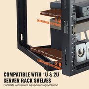 Load image into Gallery viewer, SucceBuy 9U Wall Mount Rack 150lbs Max Load Capacity Open Frame Server Network Rack with Cage Nuts Screw for Server IT Equipment
