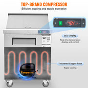 Load image into Gallery viewer, Amocart 28" Commercial Refrigerator Sandwich &amp; Salad Prep Table 7.4 Cu. Ft Stainless Steel Refrigerated Food Prep Station
