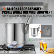 Load image into Gallery viewer, SucceBuy Stainless Steel Kettle 16 GALLON Brewing Pot Tri Ply Bottom for Beer Brew Kettle Pot Home Brewing Supplies Includes Lid
