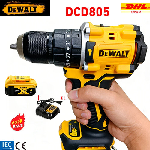 DEWALT Lithium Battery 20V Rechargeable Brushless Compact Electric Screwdriver Hand Drill Impact Drill DCD805