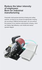 Zten Pneumatic Terminal Crimping Machine Tool 1.3T Terminal Crimper Pliers Tool with Crimping Die For Optional With Foot Touch