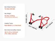 Load image into Gallery viewer, Amocart Motorcycle Stand Lift 850lbs Front Rear Combo Stand Lift Front Wheel Dual-Fork Stand Rear U+L Fork Swingarm Spool Stand
