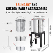 Load image into Gallery viewer, SucceBuy Gas One Turkey Fryer Propane Burner Complete Kit 30 Qt. Turkey and 10 Qt. Fish Fryer Boiler Steamer Set - AMOCART
