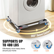 Load image into Gallery viewer, SucceBuy 400 lbs Mini Fridge Stand Mover Adjustable Mobile Base with 4 Locking Swivel Wheels for Washing Machine Refrigerator - AMOCART
