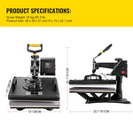 Amocart 5 6 8 in 1 Heat Press Machine T shirt Heat Transfer Printer Muntifunctional Sublimation Mug/Latte Mug/Hat/Plate/Bottle