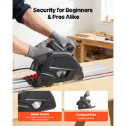 Load image into Gallery viewer, SucceBuy Track Saw 6-1/2-Inch Plunge-Cut Circular Saw Kit 2.16 in Cutting Depth for Wood Plastic, Guide Rail Not Included Black
