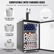 Load image into Gallery viewer, Amocart 152L Stainless Steel Beer Kegerator Draft Beer Dispenser Adjustable Faucet Regulator Keg Refrigerator Dual Tap for Home
