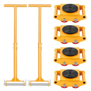 Load image into Gallery viewer, Amocart 4pcs 6T Machinery Skate Dolly with 360° Rotation Cap PU Directional Roller Machine Mover for Industrial  Equipment

