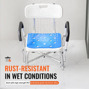 Load image into Gallery viewer, SucceBuy Shower Chair Adjustable Height Bench Bath Chair for Elderly Disabled Shower Chair for Inside Shower Bathtub 400/350lb - AMOCART
