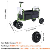 Load image into Gallery viewer, SucceBuy 300lbs Beach Fishing Cart Fish Marine Foldable Cart with 4 11" Wheels 8 Rod Holders Pier Wagon Trolley for Sand Picnic
