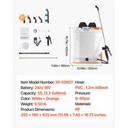 Load image into Gallery viewer, Amocart Battery Powered Backpack Sprayer 3.2Gal Powerful Electric 2Retractable Wands&amp;5Nozzles Adjustable 0-90PSI 2 Hour Runtime
