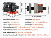 Load image into Gallery viewer, Amocart 5/5.5/8" Bench Vise with 360° Swivel Locking Base Vise with Anvil Jaw Width Multipurpose Vise for Clamping Round Pipe
