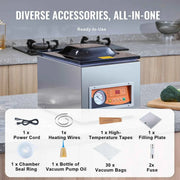 Load image into Gallery viewer, Amocart DZ-260S Chamber Vacuum Sealer 260W Vacuum Packing Machine with 10.2"Sealing Length for Wet Foods Meats Home Kitchen Use

