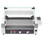 SucceBuy Hot Dog Roller 12/18/30 Hot Dog 5/7/11 Rollers Stainless Steel 750-1600W with Dual Temp Control Removable Shelf & Tray