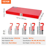 Amocart Helicoil Thread Repair Kit SAE Metric Rethreading Tool Kit HSS Drill Bits Thread Inserts Breakoff Installation Tools