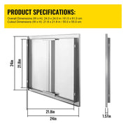 Load image into Gallery viewer, Amocart Stainless Steel BBQ Cabinet Access Door W/ Recessed Handle for Indoor/Outdoor Kitchen BBQ Island Kitchen Sink Fireplace
