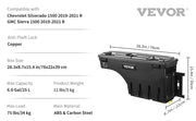 Charger l'image dans la visionneuse de galerie, SucceBuy Truck Bed Storage Box Passenger Side Lockable Lid Waterproof ABS Wheel Well with Password Padlock Tool Box for Trucks
