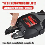 Cordless Hand Held Hydraulic Pliers 16KN Electric Hydraulic Wire Crimper with LED Light & Molds Terminal Crimping Tool