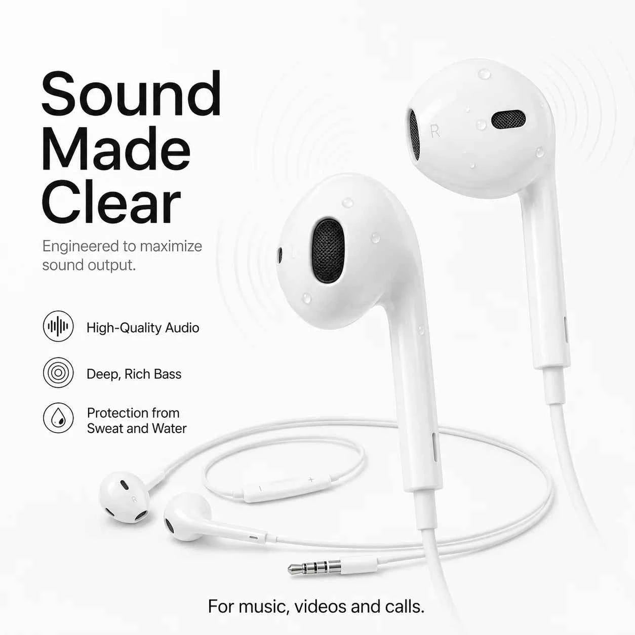 Official Apple EarPods Wired Earphones 3.5mm Lightning USB-C Connector with Mic Volume Control for iPhone iPad Mac
