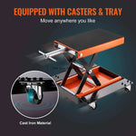 Amocart Motorcycle Lift 1100 LBS Motorcycle Lift Scissor Lift  with Dolly & Hand Crank Center Hoist Crank Stand for Motorcycle
