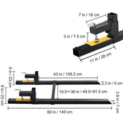 Load image into Gallery viewer, Amocart 43"/60" Clamp on Pallet Forks 2000/4000 lbs Tractor Bucket Forks Heavy Pallet Forks for Tractor Attachment Skid Steer
