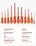 Amocart Insulated Screwdriver Set Professional Electrical Screwdriver Set 1000V Insulated Electrician Tool Set Magnetic Phillip