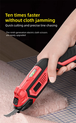 Cordless Electric Scissors 2 Blades Portable 4V Shears for Fabric Cloth Leather Cardboard Carpet DIY USB Cutting Tool 11000RPM