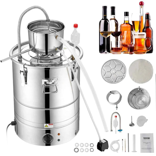 Amocart 30/50L Stainless Steel Alcohol Distiller Alcohol Still Essential Oil Brewing DIY Whisky Wine Brandy Distillery Home Use