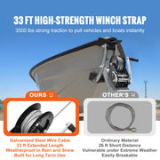 Load image into Gallery viewer, SucceBuy Hand Winch Heavy Duty Rope Crank with 33 ft Steel Wire Cable and Two-Way Ratchet for Trailer Boat or ATV Towing - AMOCART
