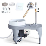 Amocart Gem Faceting Machine 2800RPM 180W 110V with Faceted Manipulator 1 Bag of Triangle Abrasive Jade Rock Jewel Polisher