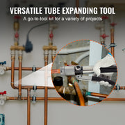 Load image into Gallery viewer, SucceBuy Hydraulic Tube Expander with 7Pipe Expander Heads Deburring Tool Pipe Cutter for Copper Aluminum Brass Soft Steel Pipes
