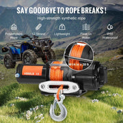 Load image into Gallery viewer, Amocart 4500lbs ATV/UTV Electric Winch 12V with 39ft Synthetic Rope Wireless &amp; Wired Remote Control IP55 Waterproof for Jeeps
