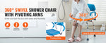 Amocart Swivel Shower Chair 360 Degree Adjustable with Armrest and Backrest for Shower or Bathtub Non-Slip for Elderly Disabled