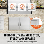 Charger l'image dans la visionneuse de galerie, 【Premium】Amocart BBQ Access Door Double Outdoor Kitchen Stainless Steel Flush Mount Door for BBQ Island Grilling Station Outsid

