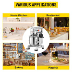 Amocart 10-30L Electric Dough Machine Stainless Steel Commercial Cream Egg Whisk Mixer Processor Kitchen Food Stand Blender