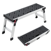 Load image into Gallery viewer, SucceBuy 500lbs Folding Work Platform 35.8x12.2in Aluminum Step Stool 16.5in Height with Locks for Painting &amp; Maintenance &amp; Home - AMOCART
